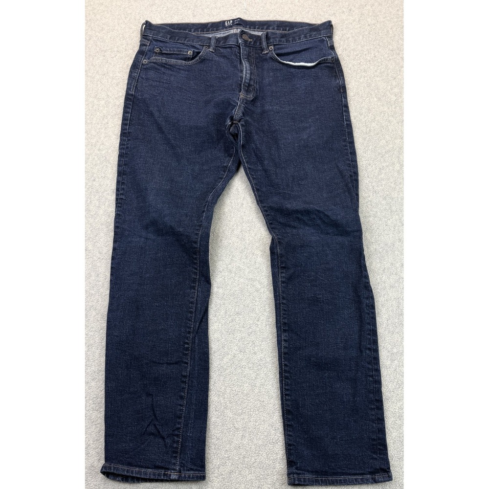 Gap Mens Straight Jeans Blue Denim Slim Fit Classic Five Pocket Comfort 34x32